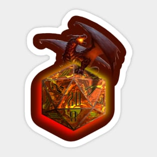 Magma Dragon D20 Sticker